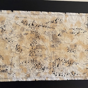 Map of Middle Earth, Hand drawn and aged.