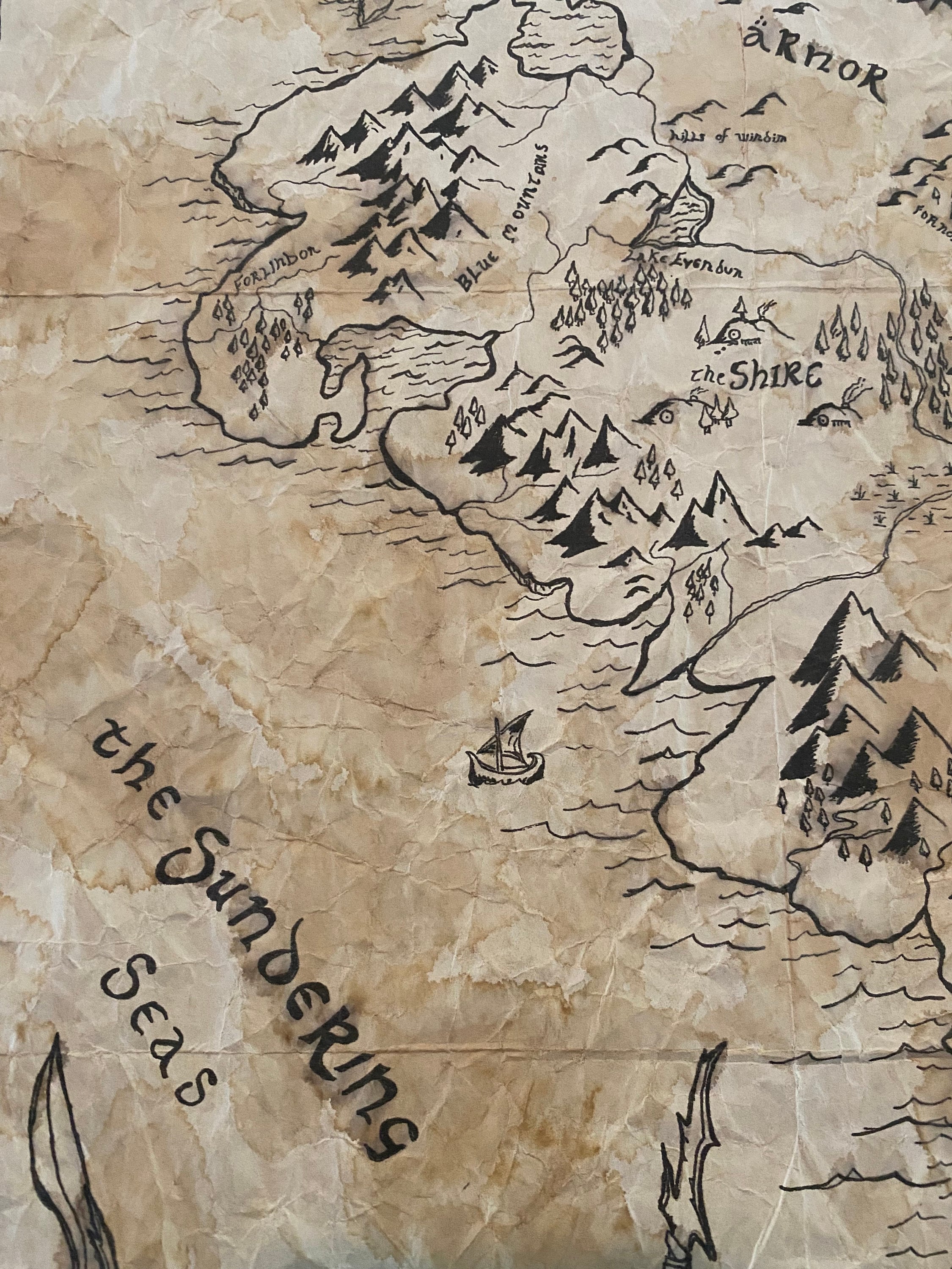 Map Of Middle Earth Hand Drawn And Aged Etsy Il Fullxfull.3211808907 Qayu 