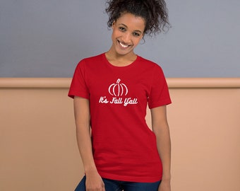 Camiseta It's Fall Y'all, camiseta de outono, camiseta de abóbora, camiseta fofa de outono, camiseta de abóbora, camiseta de mãe de outono, camiseta de professor de outono