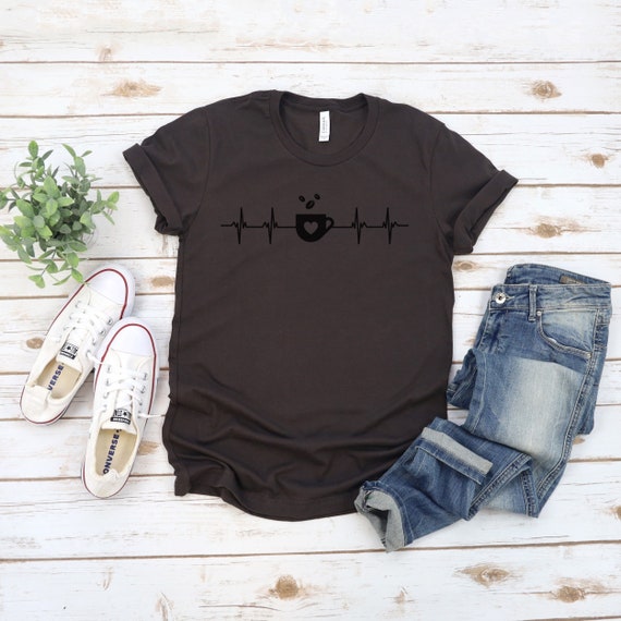 Coffee Love Shirt, Coffee Heartbeat, Coffee Gift, Coffee Addict, Coffee  Shirt Women, Coffee Birthday Gift, Womens Coffee Shirt, Cute Shirt - Etsy