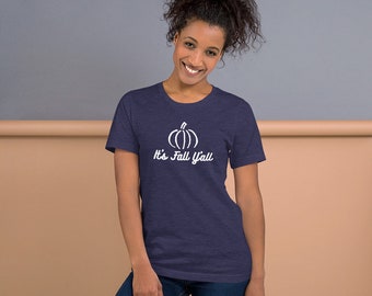 Camiseta It's Fall Y'all, camiseta de outono, camiseta de abóbora, camiseta fofa de outono, camiseta de abóbora, camiseta de mãe de outono, camiseta de professor de outono