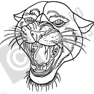 Here Kitty Kitty traditional tattoo flash art panther DECAL
