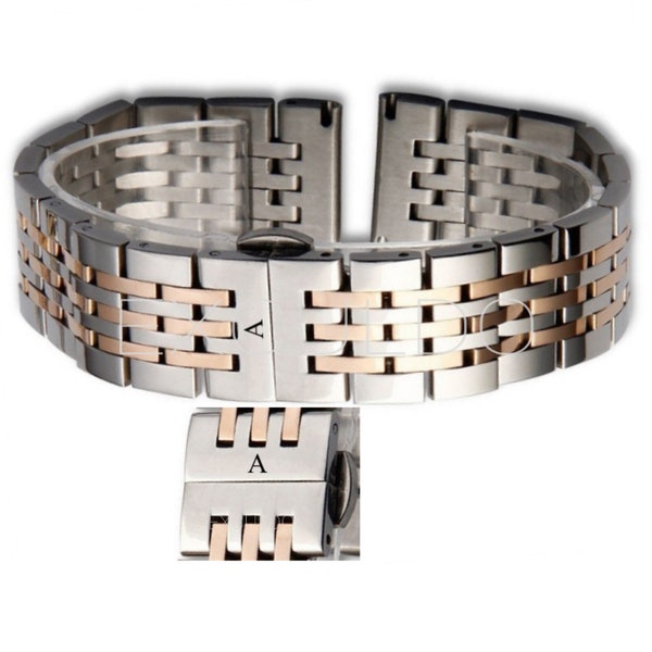 12mm 13mm 14mm 15mm 16mm 17mm 18mm 19mm 20mm 21mm 22mm 23mm 24mm Stainless Steel Adjustable Chain Link Watch Band Strap Silver R Gold & More