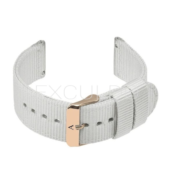 18mm 20mm 22mm 24mm Watch Strap Adjustable Nylon Canvas Fabric Quick Release Watch Band For Samsung Garmin Fossil White Rose Gold And More