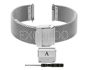 12mm 14mm 16mm 17mm 18mm 19mm 20mm 21mm 22mm 24mm Milanese Mesh Quick Release Stainless Steel Watch Band For Samsung Garmin Fossil & More