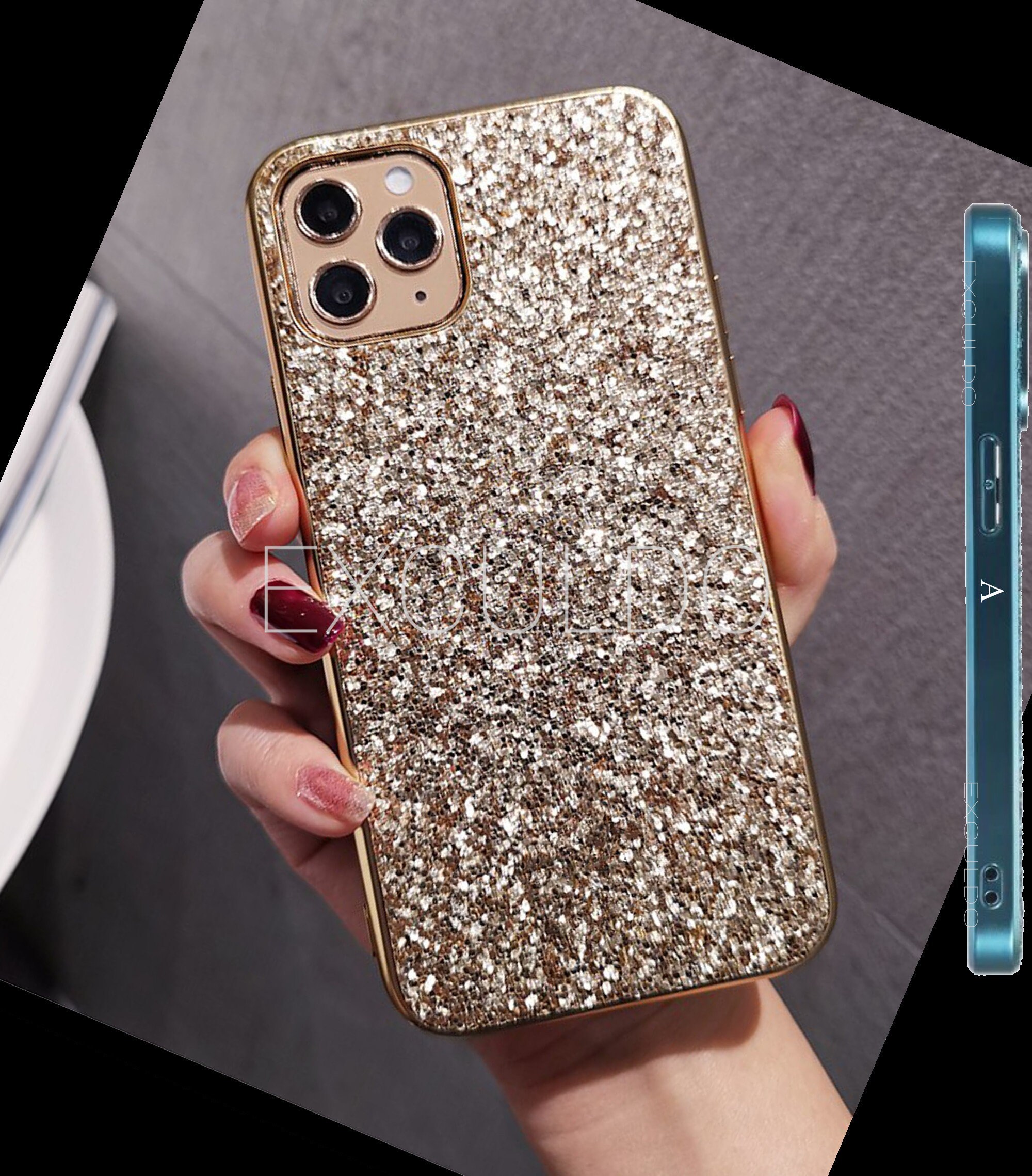  Muntonski Compatible with Apple iPhone 11 Case Square Edge  Trunk wome Luxury Girly 11Cases Bling Glitter Sparkly Cute Bee Fashion  Protective Bumper 6.1 inch 2019 (Gold) : Cell Phones & Accessories