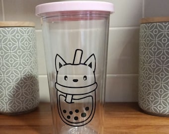 Reusable Bubble Tea Cup, Personalised Boba Cup, Boba, Tumbler 550ml