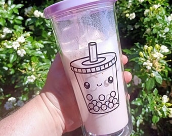 Reusable Bubble Tea Cup, Personalised Boba Cup, Boba, Tumbler 550ml