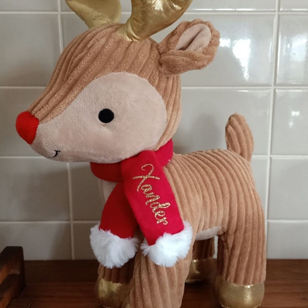 Large Personalised Reindeer, Christmas Reindeer, Xmas, Christmas, plush toy, Christmas gift idea, gift idea, Stocking Stuffer