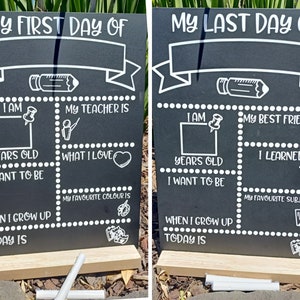 Double Sided First & Last Day of School Chalkboard with Stand