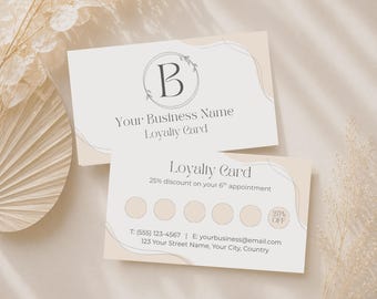Plantilla editable de tarjeta de fidelización para salón de belleza en Canva / Tarjeta de fidelización para salón de belleza / Tarjeta de fidelización para peluquería y manicura / Descarga instantánea
