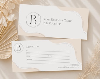 Plantilla editable de vale de regalo para salón de belleza en Canva / Vale para salón de belleza / Certificado de regalo para peluquería y spa / Descarga instantánea