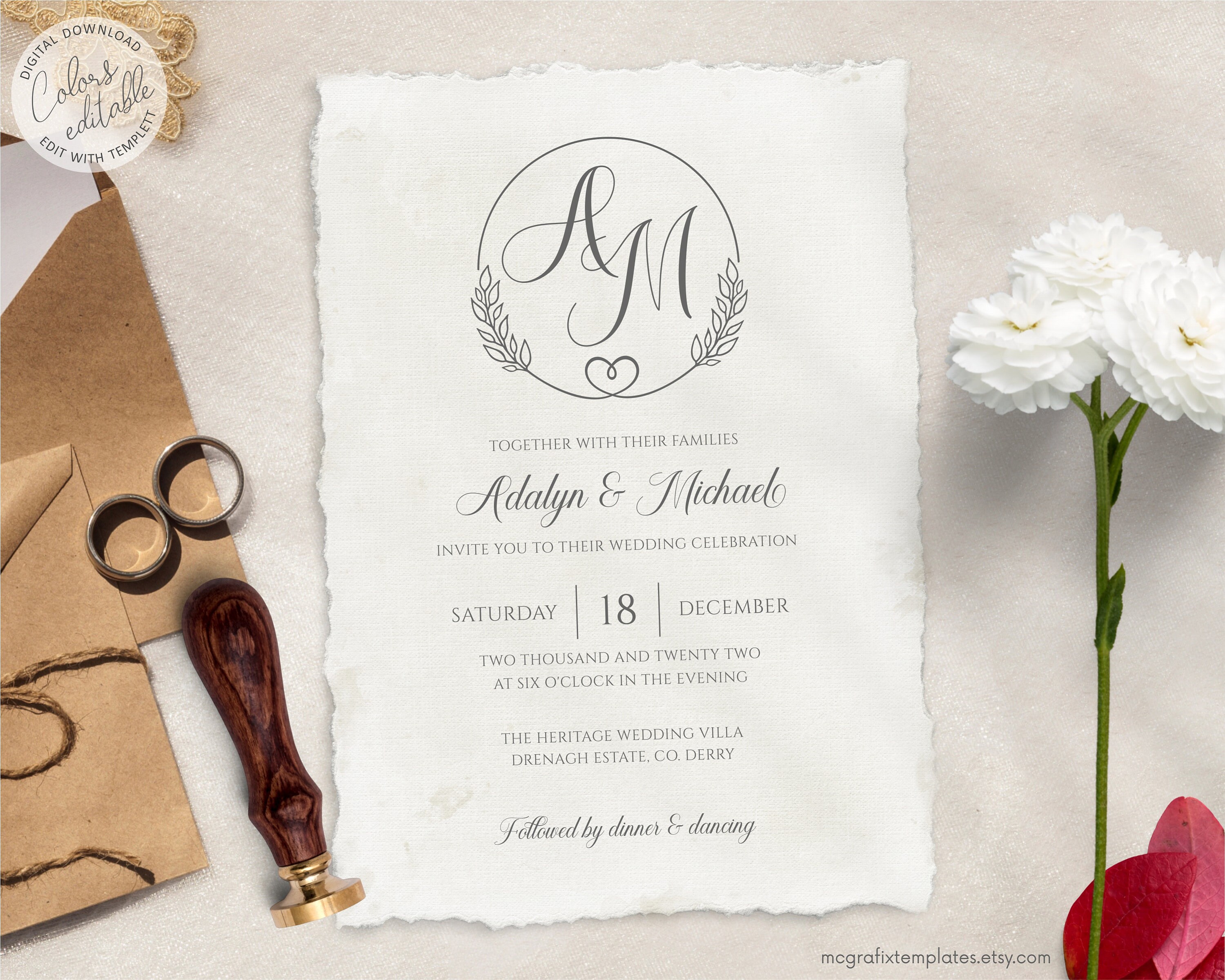 Infinity wedding logo, Elegant Infinity Collection, 4 extensions