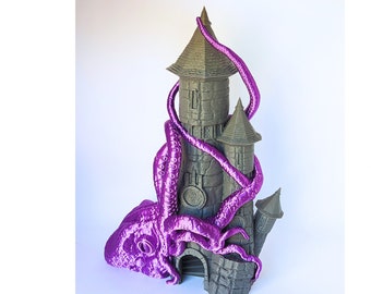 Kraken D&D Dice Tower | Multi-color | Great gift for your favorite Dungeons and Dragons DM, GM, or Player, Customizable