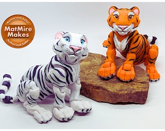 Articulated Tiger by MatMireMakes | Find your Familiar | 3D Printed Flexi Familiar