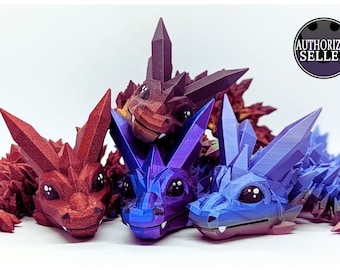 Articulated Baby Crystal Dragon by Cinderwing3D | Find your Familiar | 3D Printed Flexi Familiar