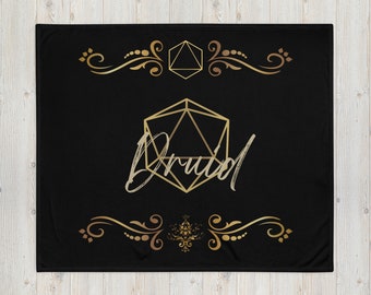 Dungeons and Dragons Druid Class Hit Dice Throw Blanket 60x50 | Donjons Dragons Cadeaux