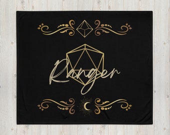 Dungeons and Dragons Ranger Class Hit Dice Throw Blanket 60x50 | dungeons dragons gifts