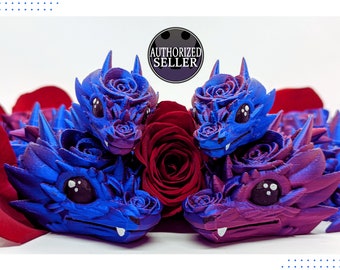 Articulated Baby Rose Dragon by Cinderwing3D | 3D Printed Flexi Familiar | Find your Familiar | Valentine’s Day Gift