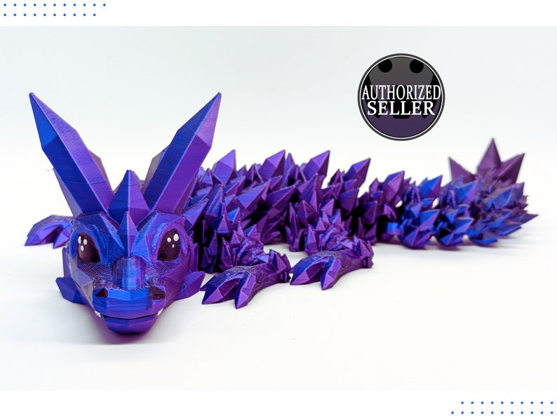 Articulated Baby Crystal Dragon by Cinderwing3D Find your Familiar 3D Printed Flexi Familiar image 2