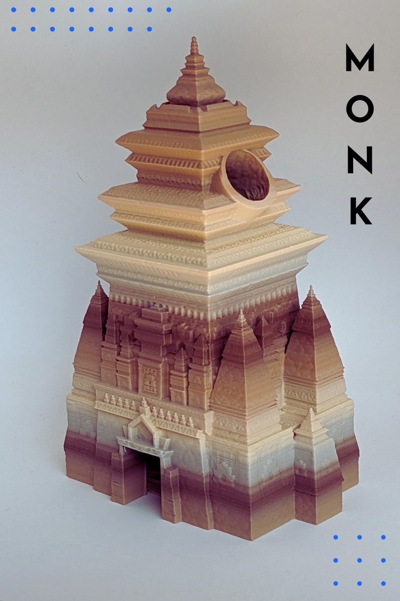 Monk Class Inspired D&D Dice Tower Large Dice Tower Great gift for your favorite Dungeons and Dragons DM, GM, or Player Clay Rainbow Grad