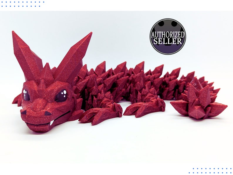 Articulated Baby Crystal Dragon by Cinderwing3D Find your Familiar 3D Printed Flexi Familiar image 4