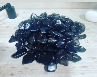 Black obsidian stones