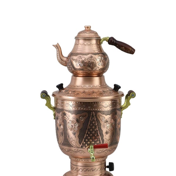 Copper Electric Samovar Turkish Semaver Tea Maker Copper Kettle