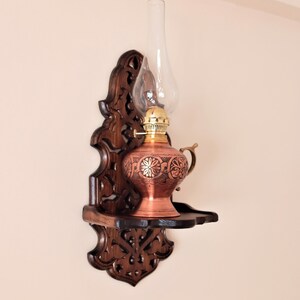 Candle Sconces Wooden Shelf for Oil Lamps Wall Hangings Rustic Candleholder Table Lamp Holder