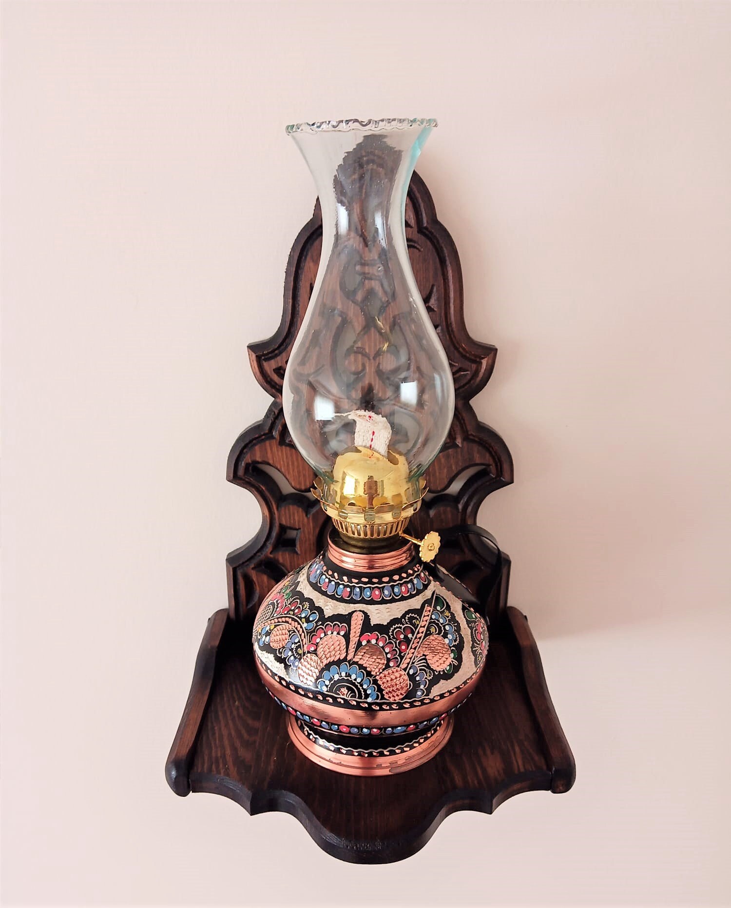 Copper Kerosene Lantern, Oil Lamp, Decorative Desk Lamp, Paraffin Oil Lamp, Wick  Lamp, Kerosene Lamp, Turkish Gas Lamp, Aladdin Oil Lamp 