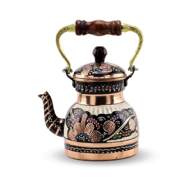 Turkish Copper Teapot Kettle Tea Maker Vintage Tea Pot Stovetop Teapot