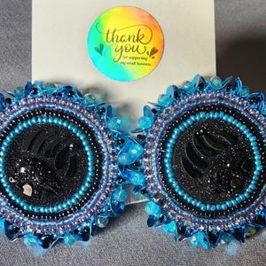 Blue bear claw earrings