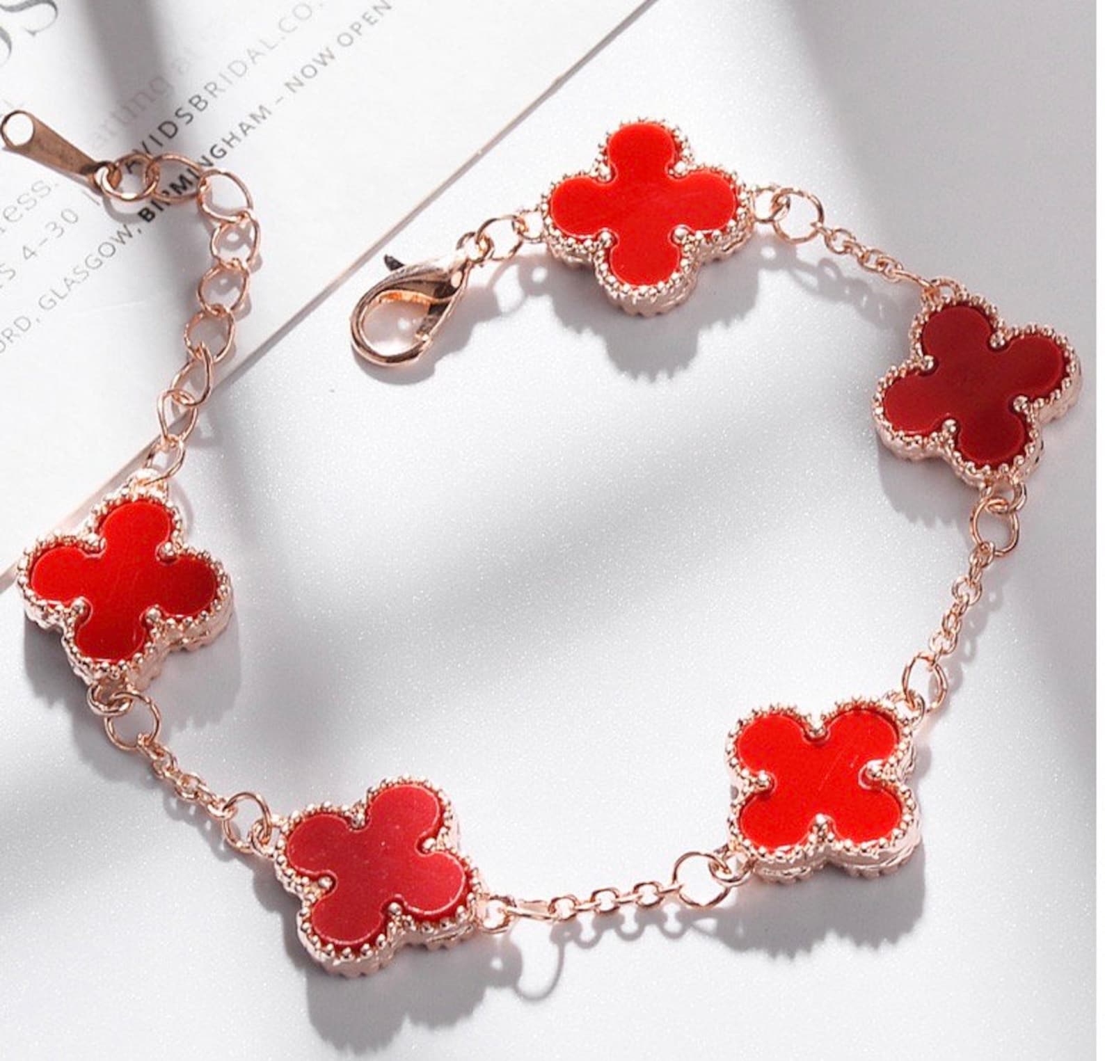Van Cleef Designer Four Leaf Clover Bracelets Etsy UK