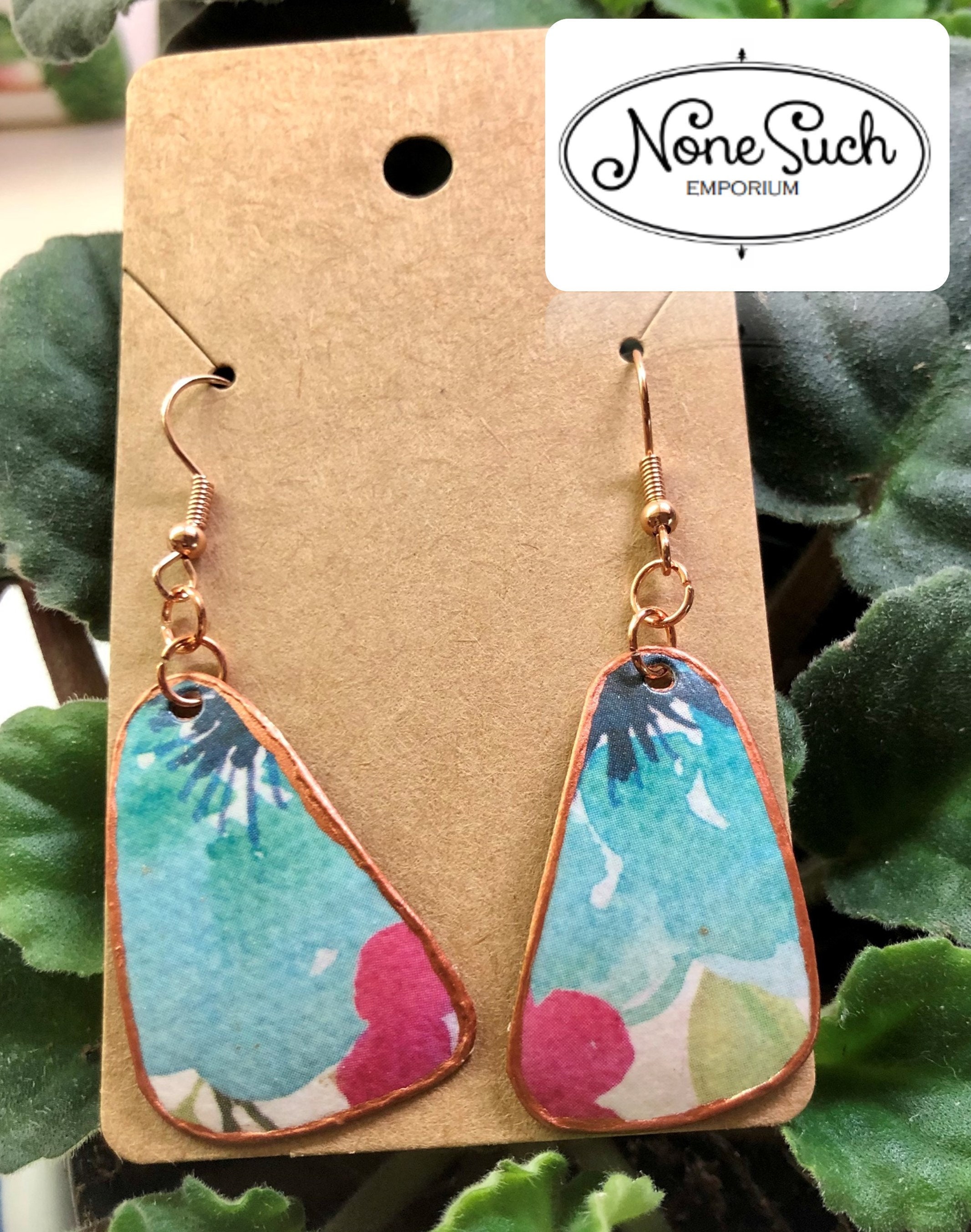 Lovely Watercolor Earrings Aqua Fuchsia Artisan Earrings Etsy