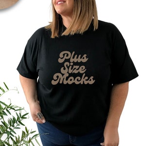 Bella Canvas 3001 Mockup | Bella Canvas Schwarz Shirt Mockup | Modell Tshirt Mockup | Plus Size Mockup | Kurviger Mock