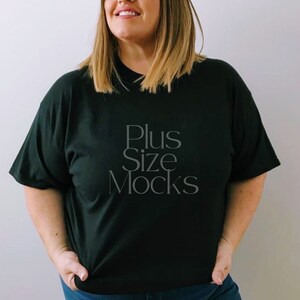 Bella Canvas 3001 Mockup | Bella Canvas Schwarz Shirt Mockup | Modell Tshirt Mockup | Plus Size Mockup | Kurviger Mock
