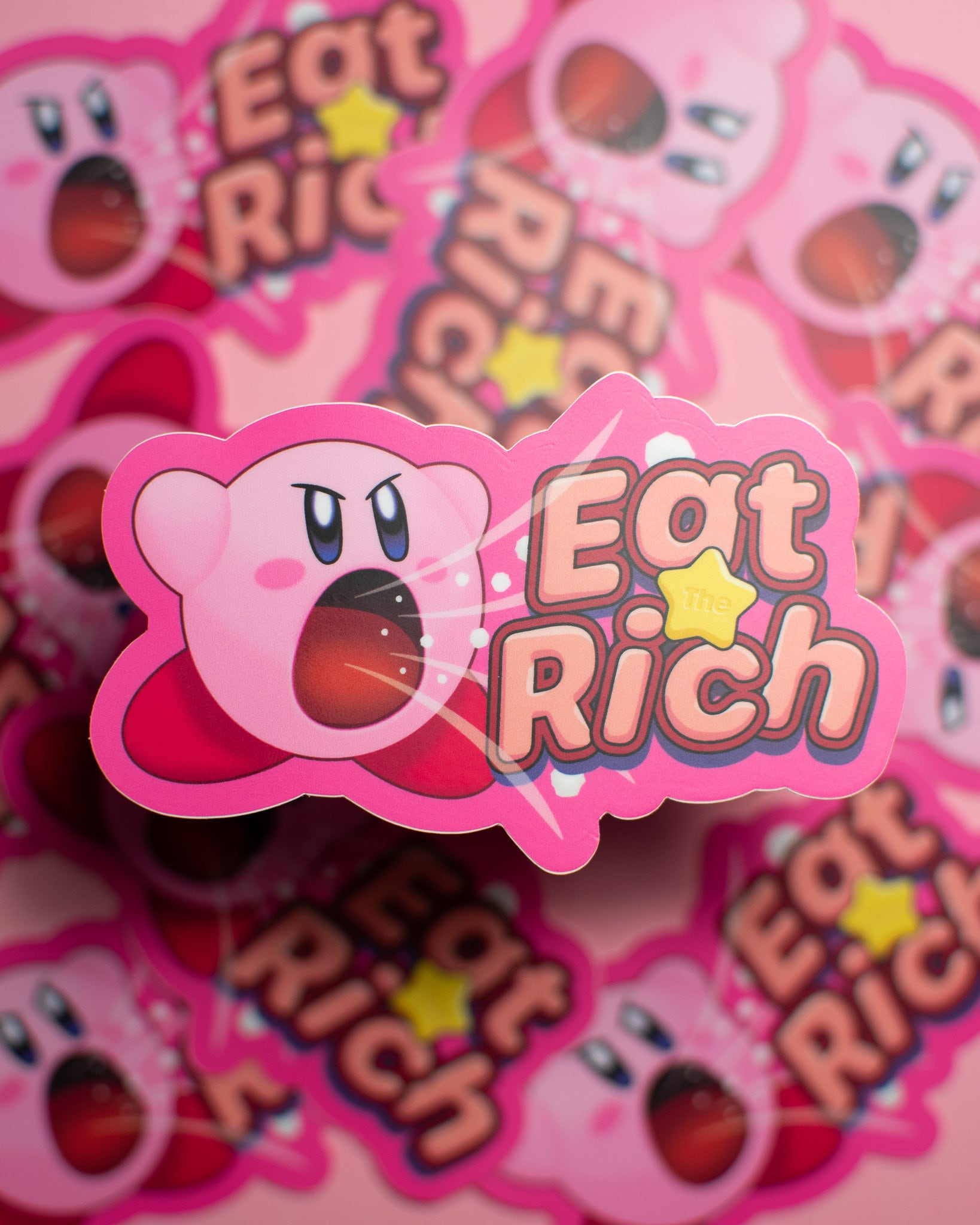 Eat the Rich Sticker, Kirby Edition - Etsy