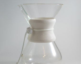 3D gedrucktes Chemex Halsband - matt weiß