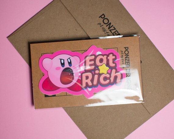 Eat the Rich Sticker, Kirby Edition - Etsy
