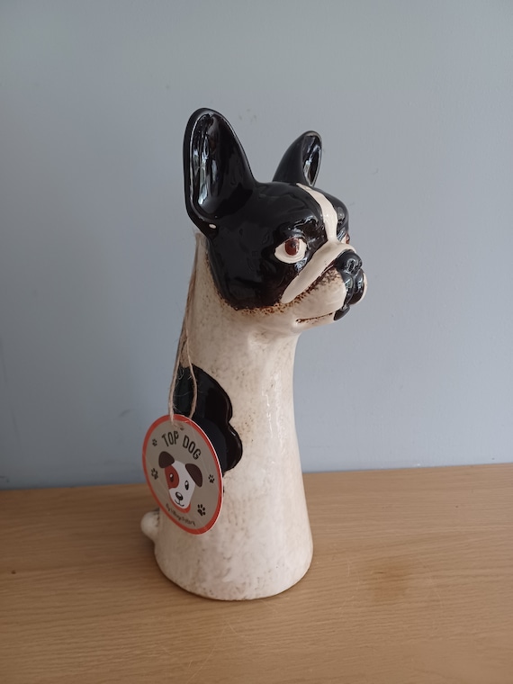 Village Potteryのフレンチブルドッグ用陶器製花瓶（犬用）トップ