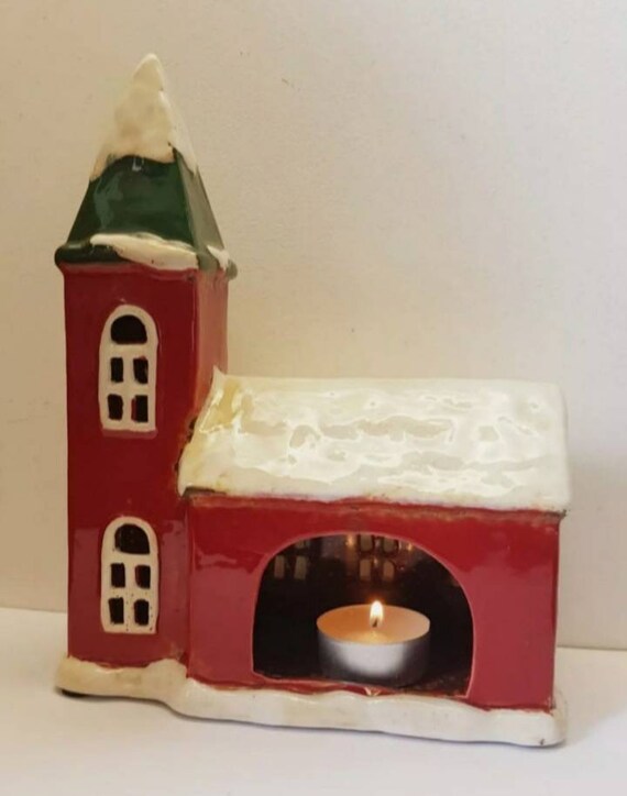 Village Pottery Christmas Beautiful Christmas Church In The Snow