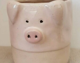 PIG Ceramic Planter Plant Pot By Pot Pals Gift Ornament MEDIUM 12 X 10cm Free UK Postage