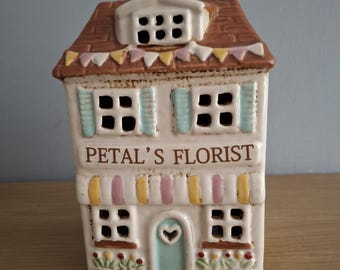 Village Pottery Petals Florist Ceramic  Tealight Holder Small 16cm Tall NEW Free UK Postage