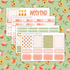 Peaches Weekly Kit K606 | Planner Stickers | Vertical Weekly Planner Kit
