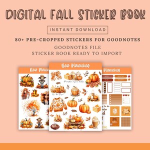 Herbst Digitales Stickeralbum | GoodNotes Dateiaufkleber | Digitale Aufkleber