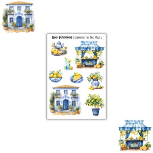 Summer In The Med 2 Sticker Sheet |  Vacation Stickers | Journal Stickers, Planner Stickers, Scrapbook Stickers