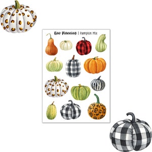 Pumpkin Mix Sticker Sheet |  Fall Stickers | Journal Stickers, Planner Stickers, Scrapbook Stickers
