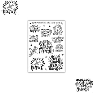 Stickervel voor reiscitaten | Dagboekstickers, plannerstickers, plakboekstickers