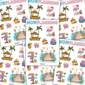Paradise Sticker Sheet | Summer Stickers |  Journal Stickers, Planner Stickers, Scrapbook Stickers