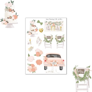 Mr. & Mrs. Sticker Sheet | Wedding |  Journal Stickers, Planner Stickers, Scrapbook Stickers